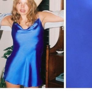 Blue zara slip mini dress